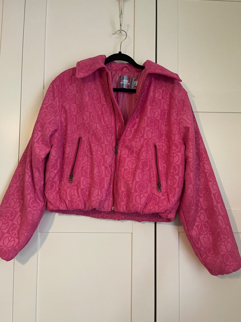 Urban Outfitters Hot Pink Quilted Corduroy Jacket